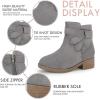 imagePiePieBuy Kids Girls Tie Knot Ankle Boots Chunky Low Block Heel Chelsea Dress Booties Winter Shoes With ZipperGrey
