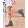 imagePiePieBuy Kids Girls Tie Knot Ankle Boots Chunky Low Block Heel Chelsea Dress Booties Winter Shoes With ZipperGrey
