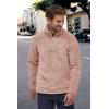 imagePiePieBuy Mens Fuzzy Sherpa Pullover Long Sleeve QuarterZip Sweatshirts Lightweight Fall Outwear Pink