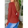 imagePiePieBuy Womens Thumb Hole TShirt Long Sleeve Crew Neck Plain Shirts Casual Ruched Tee TopsBrick Red