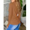 imagePiePieBuy Womens Thumb Hole TShirt Long Sleeve Crew Neck Plain Shirts Casual Ruched Tee TopsDark Khaki