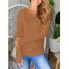 imagePiePieBuy Womens Thumb Hole TShirt Long Sleeve Crew Neck Plain Shirts Casual Ruched Tee TopsDark Khaki