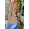 imagePiePieBuy Womens Thumb Hole TShirt Long Sleeve Crew Neck Plain Shirts Casual Ruched Tee TopsKhaki