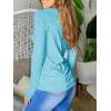 imagePiePieBuy Womens Thumb Hole TShirt Long Sleeve Crew Neck Plain Shirts Casual Ruched Tee TopsSky Blue
