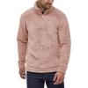 imagePiePieBuy Mens Fuzzy Sherpa Pullover Long Sleeve QuarterZip Sweatshirts Lightweight Fall Outwear Pink