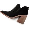 imagePiePieBuy Ankle Boots for Women Pointed Toe Ankle Booties Stacked Heel V Cut Back Zipper Chelsea BootiesBlack