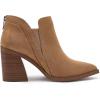 imagePiePieBuy Ankle Boots for Women Pointed Toe Ankle Booties Stacked Heel V Cut Back Zipper Chelsea BootiesCamel