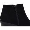imagePiePieBuy Womens Ankle Boots Chunky Stacked Heel Slip on Shoes Faux Suede Side Zipper Casual Western BootiesBlack1