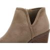 imagePiePieBuy Womens Ankle Boots Chunky Stacked Heel Slip on Shoes Faux Suede Side Zipper Casual Western BootiesKhaki1