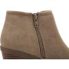 imagePiePieBuy Womens Ankle Boots Chunky Stacked Heel Slip on Shoes Faux Suede Side Zipper Casual Western BootiesKhaki1