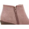 imagePiePieBuy Womens Ankle Boots Chunky Stacked Heel Slip on Shoes Faux Suede Side Zipper Casual Western BootiesPink1