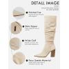 imagePiePieBuy Womens Faux Suede Knee High Boots Pointed Toe High Chunky Heel Side Zipper Party Dress BootiesBeige