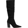 imagePiePieBuy Womens Faux Suede Knee High Boots Pointed Toe High Chunky Heel Side Zipper Party Dress BootiesBlack