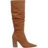 imagePiePieBuy Womens Faux Suede Knee High Boots Pointed Toe High Chunky Heel Side Zipper Party Dress BootiesBrown