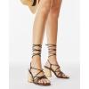 imagePiePieBuy Womens Lace Up Chunky Braided Heel Sandals Square Toe Strappy Ankle Strap HeelsBlack