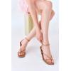 imagePiePieBuy Womens Lace Up Heeled Sandals Square Flip Flop High Heels Strappy Party ShoesDark Brown