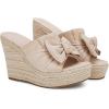 imagePiePieBuy Womens Platform Espadrilles Slip On Wedge Sandals Bow Tie Open Toe Slides ShoesBeige