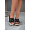 imagePiePieBuy Womens Platform Espadrilles Slip On Wedge Sandals Bow Tie Open Toe Slides ShoesBlack