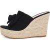 imagePiePieBuy Womens Platform Espadrilles Slip On Wedge Sandals Bow Tie Open Toe Slides ShoesBlack