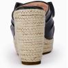 imagePiePieBuy Womens Platform Espadrilles Slip On Wedge Sandals Bow Tie Open Toe Slides ShoesCool Black