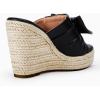 imagePiePieBuy Womens Platform Espadrilles Slip On Wedge Sandals Bow Tie Open Toe Slides ShoesCool Black