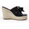 imagePiePieBuy Womens Platform Espadrilles Slip On Wedge Sandals Bow Tie Open Toe Slides ShoesCool Black