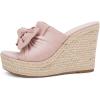 imagePiePieBuy Womens Platform Espadrilles Slip On Wedge Sandals Bow Tie Open Toe Slides ShoesPink
