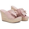 imagePiePieBuy Womens Platform Espadrilles Slip On Wedge Sandals Bow Tie Open Toe Slides ShoesPink