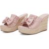 imagePiePieBuy Womens Platform Espadrilles Slip On Wedge Sandals Bow Tie Open Toe Slides ShoesPink
