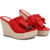 imagePiePieBuy Womens Platform Espadrilles Slip On Wedge Sandals Bow Tie Open Toe Slides ShoesRed