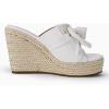 imagePiePieBuy Womens Platform Espadrilles Slip On Wedge Sandals Bow Tie Open Toe Slides ShoesWhite
