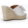 imagePiePieBuy Womens Platform Espadrilles Slip On Wedge Sandals Bow Tie Open Toe Slides ShoesWhite