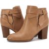 imagePiePieBuy Womens Tie Knot Chelsea Pump Ankle Boots Closed Toe Stacked Heel Booties ShoesCamel