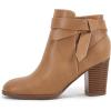 imagePiePieBuy Womens Tie Knot Chelsea Pump Ankle Boots Closed Toe Stacked Heel Booties ShoesCamel