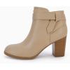 imagePiePieBuy Womens Tie Knot Chelsea Pump Ankle Boots Closed Toe Stacked Heel Booties ShoesCoffee