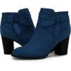 imagePiePieBuy Womens Tie Knot Chelsea Pump Ankle Boots Closed Toe Stacked Heel Booties ShoesDark Blue