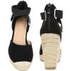imagePiePieBuy Womens Wedge Espadrille Ankle Strap Closed Cap Toe Platform Heeled SandalsBlack