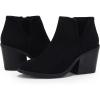 imagePiePieBuy Womens Ankle Boots Chunky Stacked Heel Slip on Shoes Faux Suede Side Zipper Casual Western BootiesBlack1