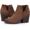 imagePiePieBuy Womens Ankle Boots Chunky Stacked Heel Slip on Shoes Faux Suede Side Zipper Casual Western BootiesBrown1