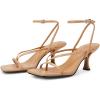 imagePiePieBuy Womens Lace Up Heeled Sandals Square Flip Flop High Heels Strappy Party ShoesKhaki