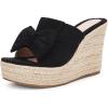 imagePiePieBuy Womens Platform Espadrilles Slip On Wedge Sandals Bow Tie Open Toe Slides ShoesBlack