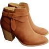 imagePiePieBuy Womens Tie Knot Chelsea Pump Ankle Boots Closed Toe Stacked Heel Booties ShoesBrown
