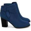 imagePiePieBuy Womens Tie Knot Chelsea Pump Ankle Boots Closed Toe Stacked Heel Booties ShoesDark Blue