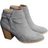 imagePiePieBuy Womens Tie Knot Chelsea Pump Ankle Boots Closed Toe Stacked Heel Booties ShoesGrey