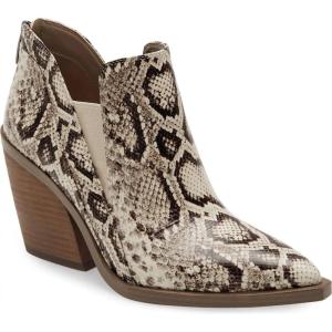 imagePiePieBuy Ankle Boots for Women Pointed Toe Ankle Booties Stacked Heel V Cut Back Zipper Chelsea BootiesSnakeskin