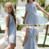 imagePiePieBuy Girls Crewneck Swiss Dot Dress Ruffle Sleeveless Casual Smmer Party Dresses