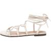 imagePiePieBuy Womens Lace up Square Toes Flat Sandals with Ankle Strap Summer CrissCross Gladiator Shoes1beige