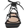 imagePiePieBuy Womens Lace up Square Toes Flat Sandals with Ankle Strap Summer CrissCross Gladiator Shoes1black