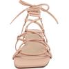 imagePiePieBuy Womens Lace up Square Toes Flat Sandals with Ankle Strap Summer CrissCross Gladiator Shoes1pink