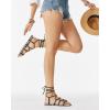 imagePiePieBuy Womens Lace up Square Toes Flat Sandals with Ankle Strap Summer CrissCross Gladiator Shoes1snake Print
